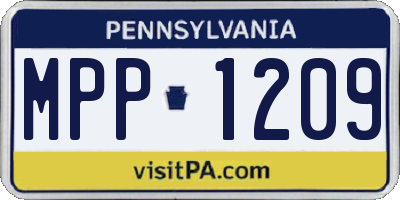 PA license plate MPP1209