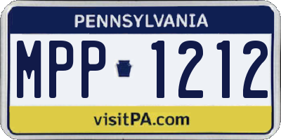 PA license plate MPP1212