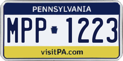 PA license plate MPP1223