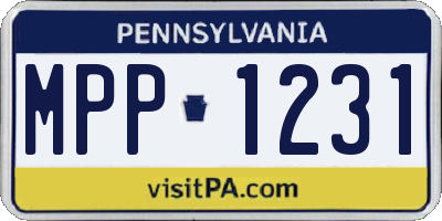 PA license plate MPP1231