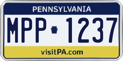 PA license plate MPP1237