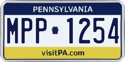 PA license plate MPP1254