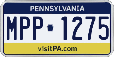 PA license plate MPP1275