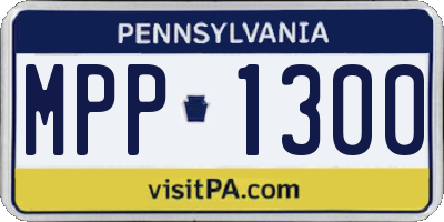 PA license plate MPP1300
