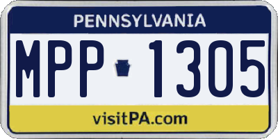 PA license plate MPP1305