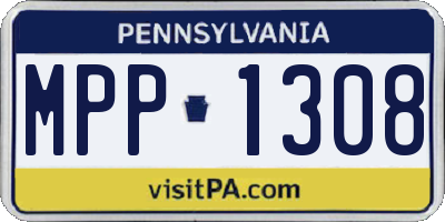 PA license plate MPP1308