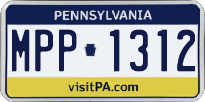 PA license plate MPP1312