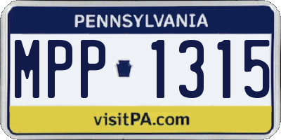 PA license plate MPP1315