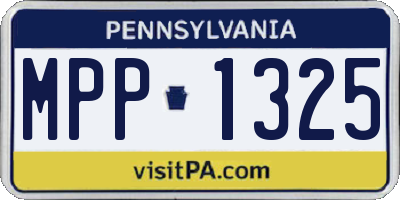 PA license plate MPP1325