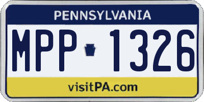 PA license plate MPP1326