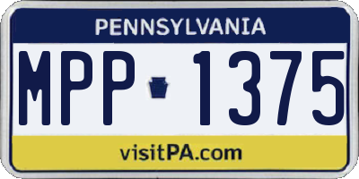 PA license plate MPP1375