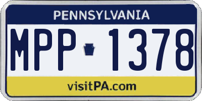 PA license plate MPP1378