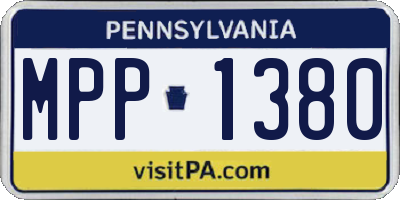 PA license plate MPP1380