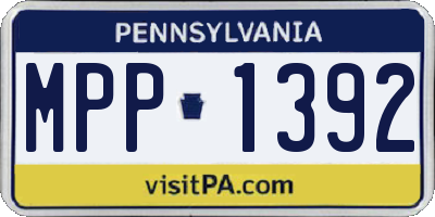 PA license plate MPP1392