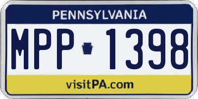 PA license plate MPP1398