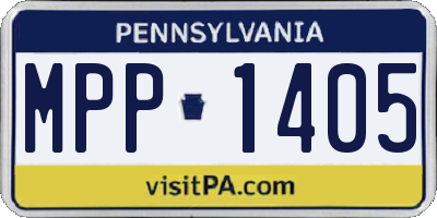 PA license plate MPP1405