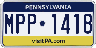 PA license plate MPP1418