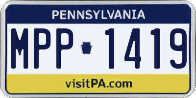 PA license plate MPP1419