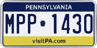PA license plate MPP1430