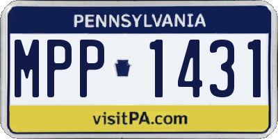 PA license plate MPP1431