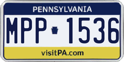 PA license plate MPP1536