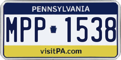 PA license plate MPP1538