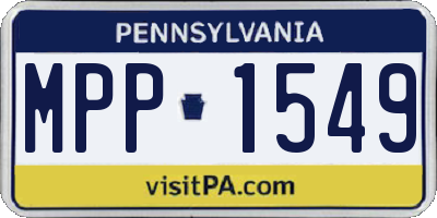 PA license plate MPP1549