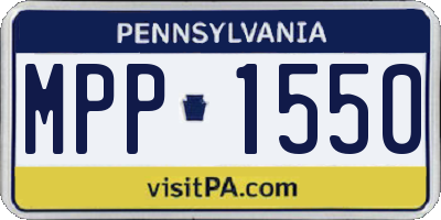 PA license plate MPP1550
