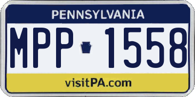 PA license plate MPP1558