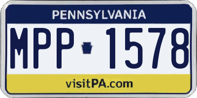 PA license plate MPP1578