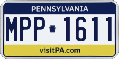 PA license plate MPP1611