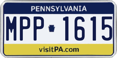 PA license plate MPP1615