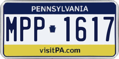 PA license plate MPP1617
