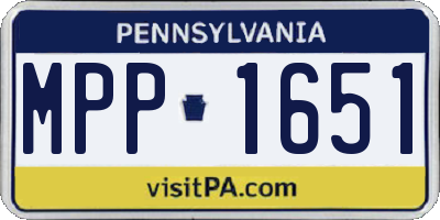 PA license plate MPP1651