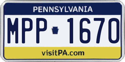 PA license plate MPP1670