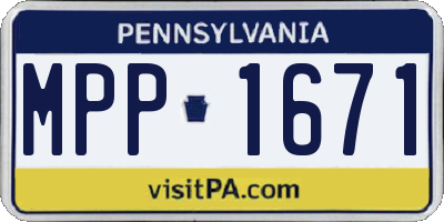 PA license plate MPP1671