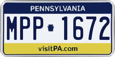 PA license plate MPP1672