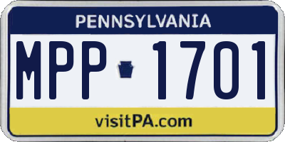 PA license plate MPP1701