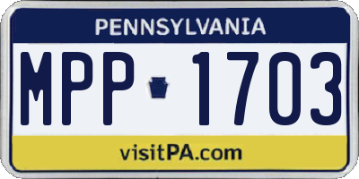 PA license plate MPP1703