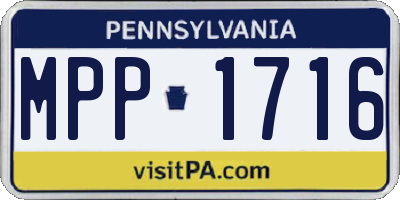 PA license plate MPP1716