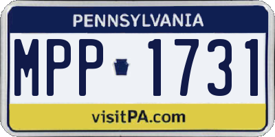 PA license plate MPP1731
