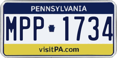 PA license plate MPP1734