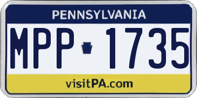 PA license plate MPP1735
