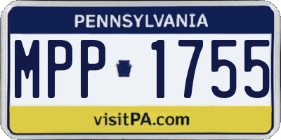 PA license plate MPP1755