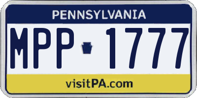 PA license plate MPP1777
