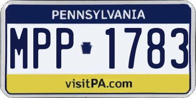 PA license plate MPP1783