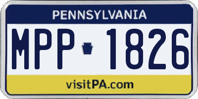PA license plate MPP1826