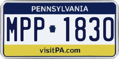 PA license plate MPP1830