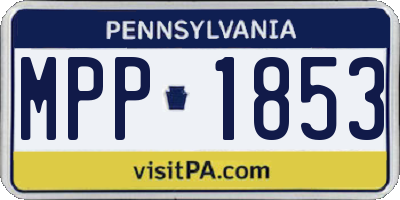 PA license plate MPP1853