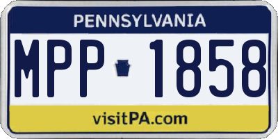 PA license plate MPP1858